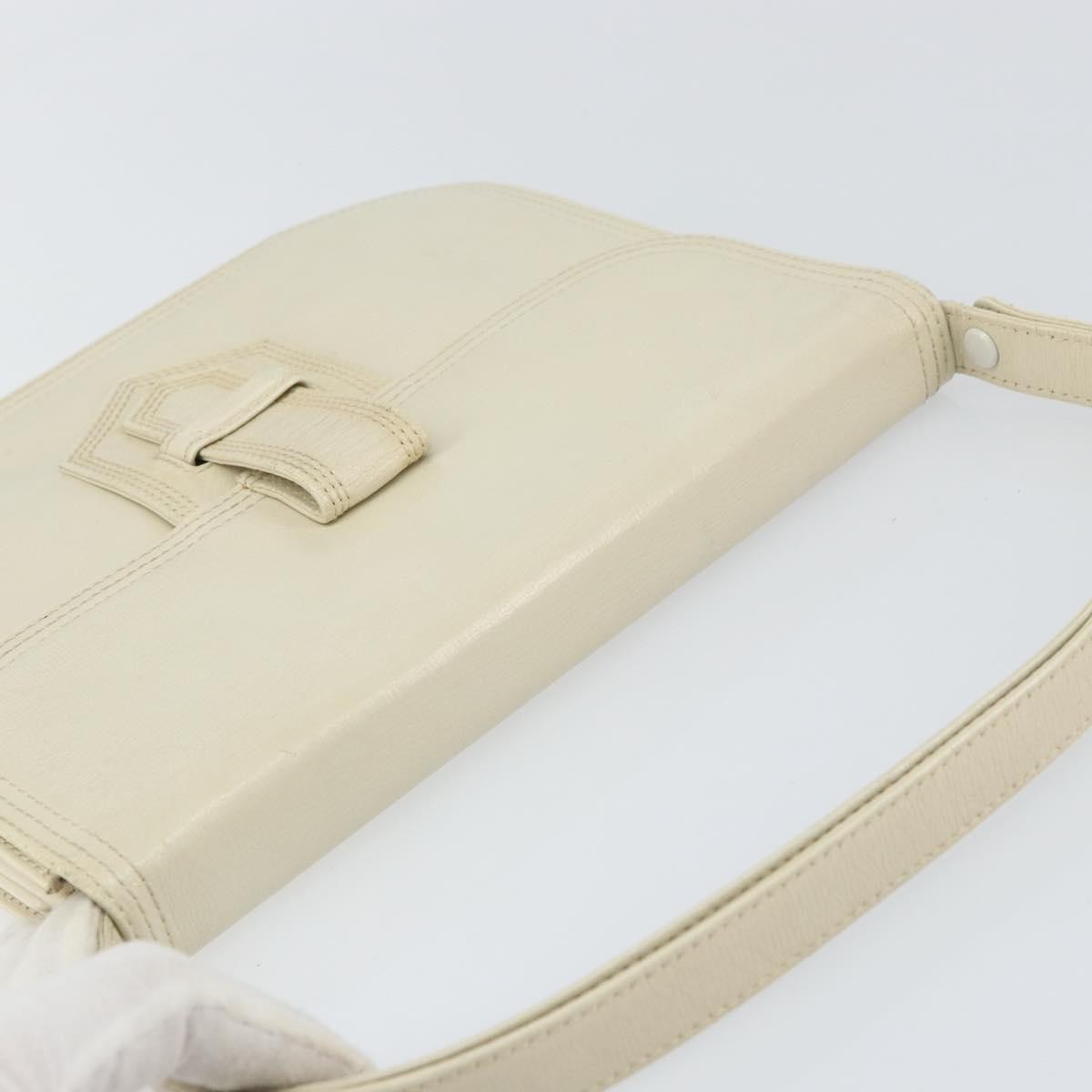 Saint Laurent Vintage Shoulder Bag Leather White Leather Shoulder Bag Bag (Pre-Owned)