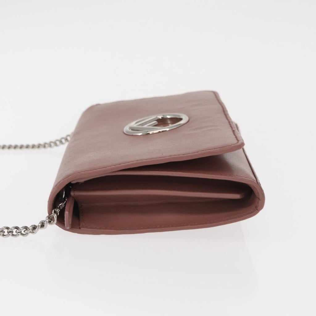Fendi F Is Fendi Wallet On Chain Leather Pink Leather Shoulder Bag Bag