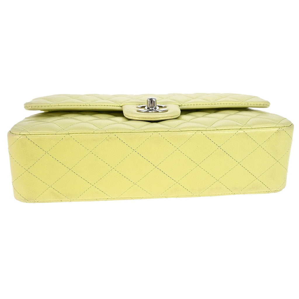 Chanel Timeless - Classic Double Flap Bag Quilted Lambskin Green Leather Shoulder Bag Bag