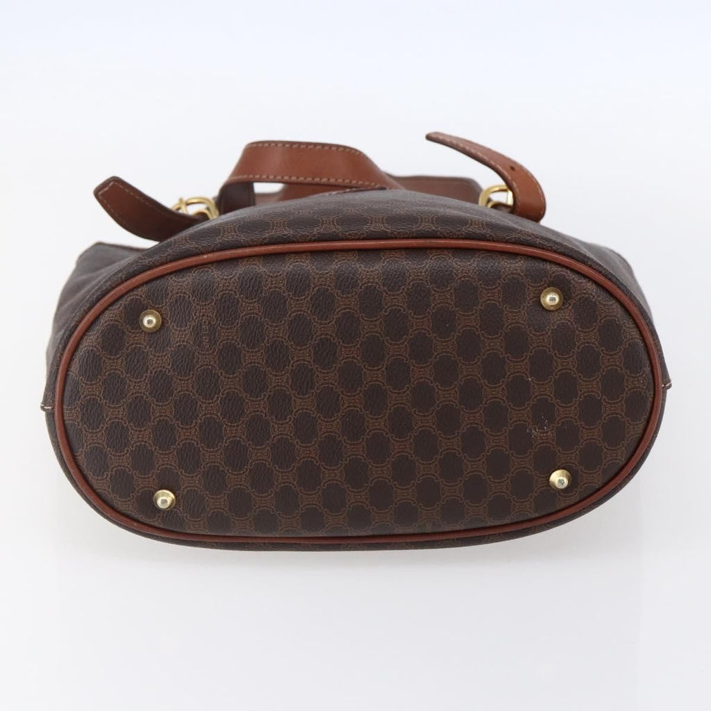 Celine Vintage Macadam Tote Bag Canvas Brown Canvas Tote Bag Bag
