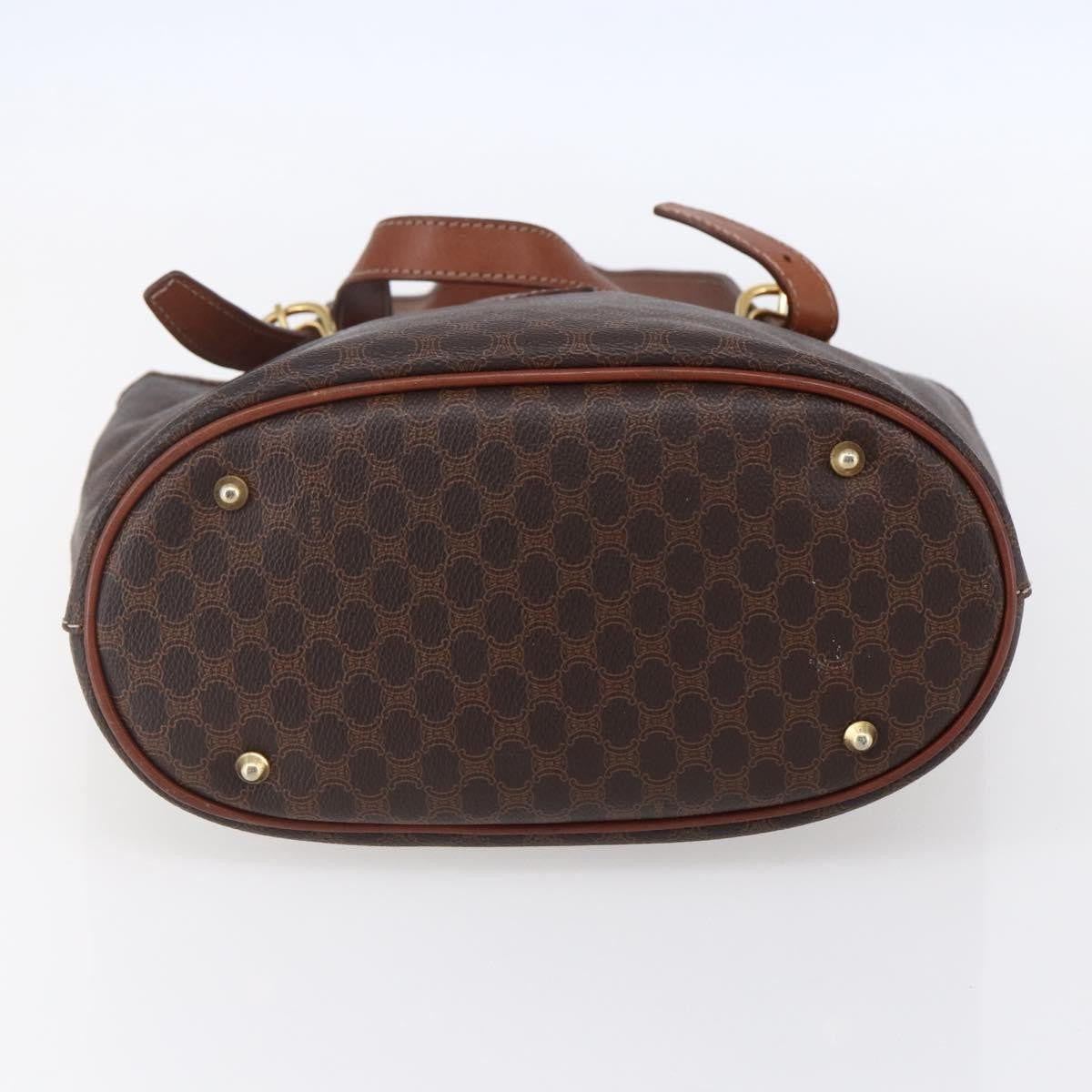Celine Vintage Macadam Tote Bag Canvas Brown Canvas Tote Bag Bag