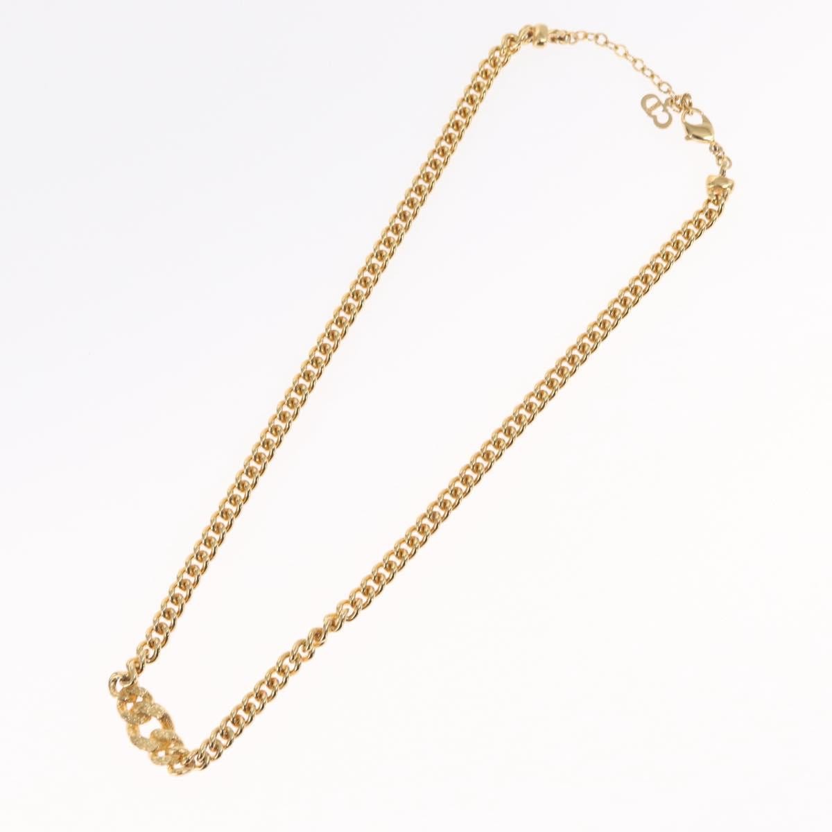 Christian Dior Vintage Cd Pendant Necklace Metal Gold Metal Necklace Jewelry (Pre-Owned)