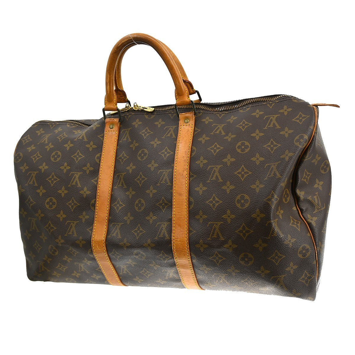 Louis Vuitton Keepall Bag Monogram Canvas Brown Canvas Travel Bag
