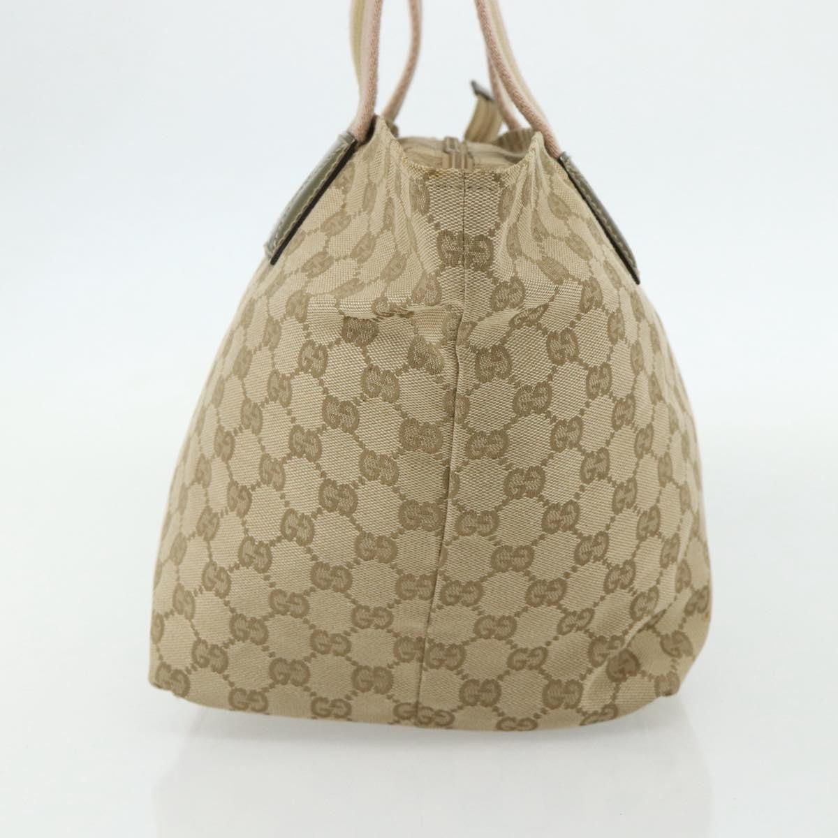 Gucci Web Zip Tote Gg Canvas Beige Canvas Tote Bag Bag (Pre-Owned)