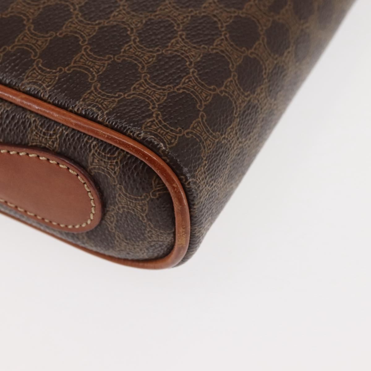 Celine Macadam Shoulder Bag Pvc Leather Brown Canvas Bag