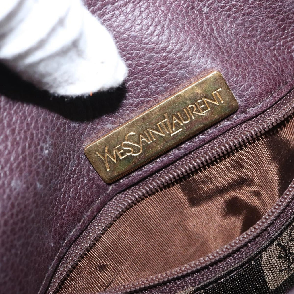 Saint Laurent Vintage Shoulder Bag Leather Purple Leather Shoulder Bag Bag (Pre-Owned)