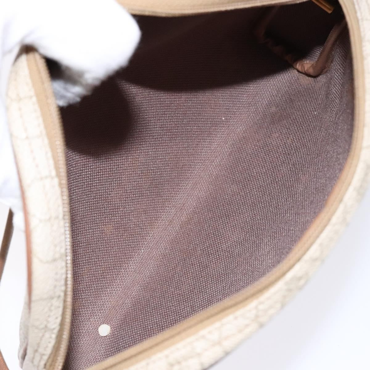 Christian Dior Vintage Honeycomb Shoulder Bag Canvas Beige Canvas Bag (Pre-Owned)