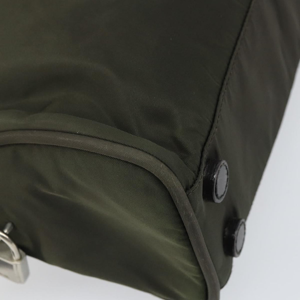 Prada Zip Around Tote Tessuto Khaki Nylon Handbag