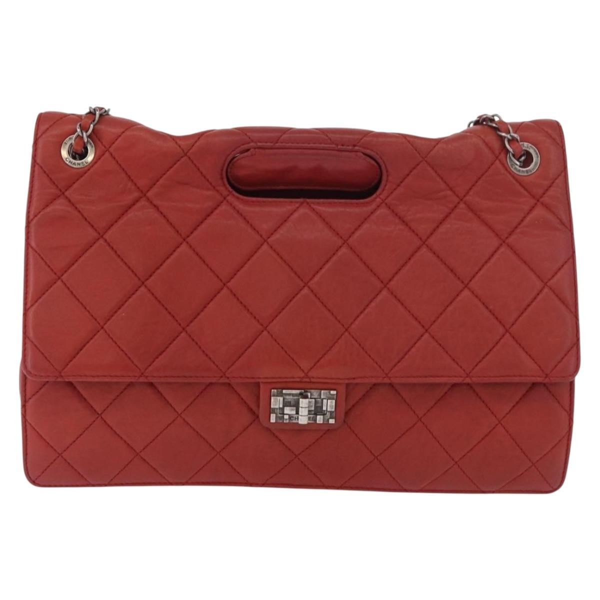 Chanel 2.55 Shoulder Bag Leather Red Leather Handbag
