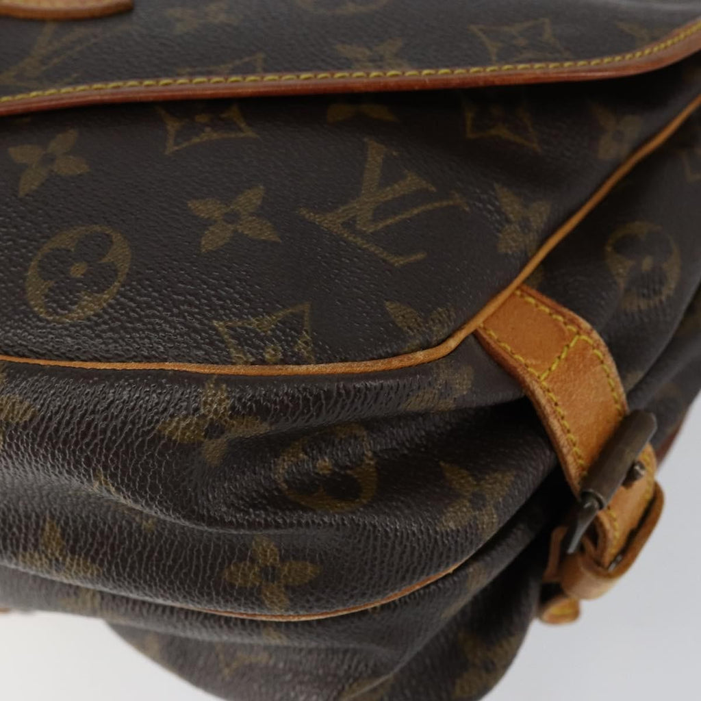 Louis Vuitton Saumur Handbag Monogram Canvas Brown Canvas Shoulder Bag