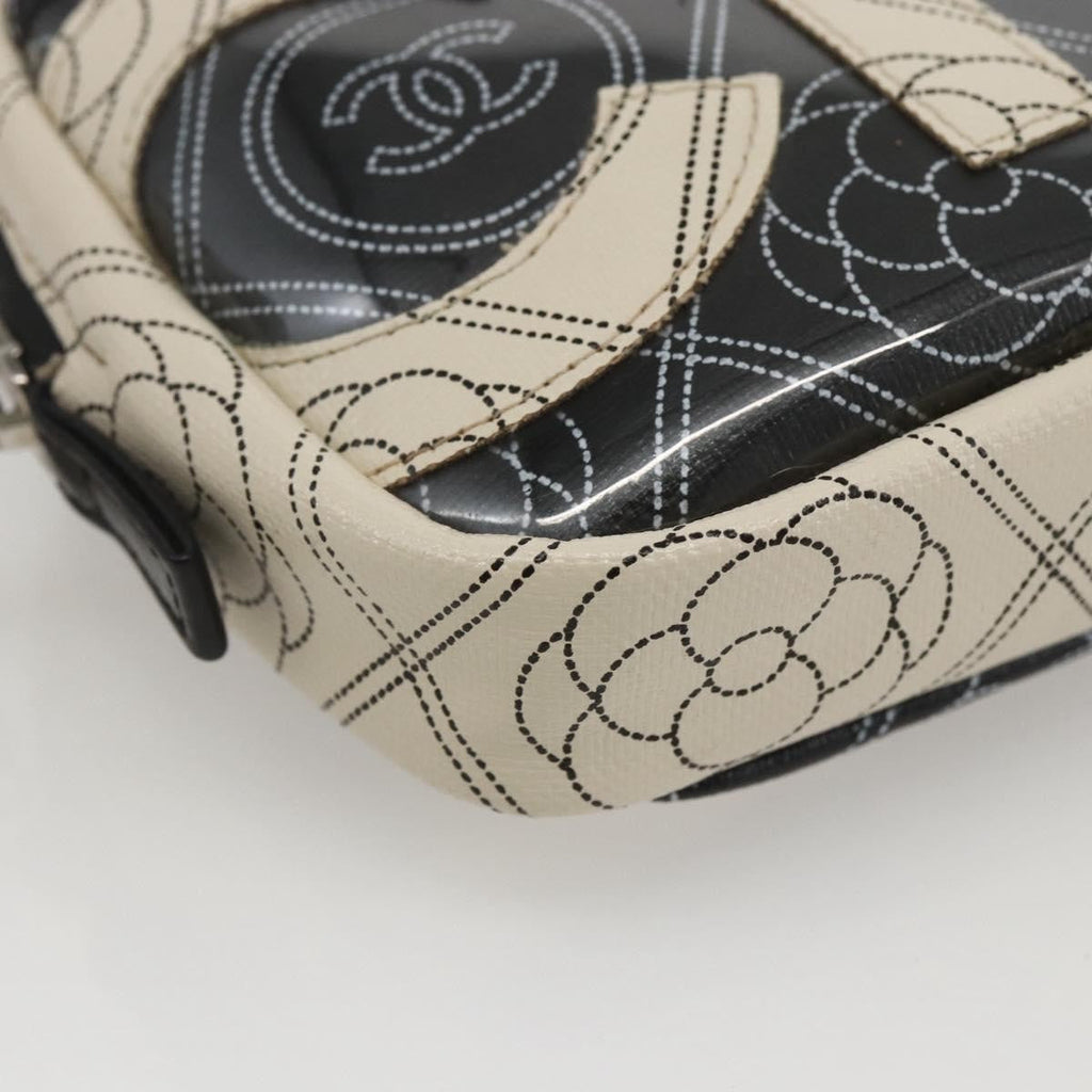 Chanel Logo Camera Case Clutch Printed Coated Canvas Black Pvc Clutche & Pouche Bag