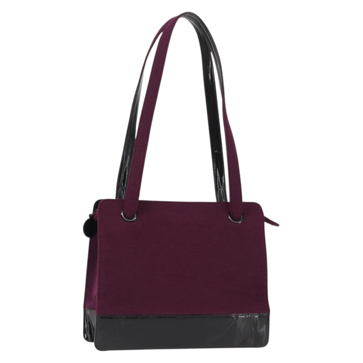 Chanel Vintage Logo Tote Cotton Purple Cotton Tote Bag Bag