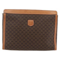 Celine Macadam Pochette Canvas Brown Pvc Clutche & Pouche Bag