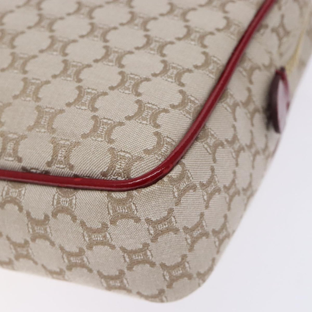 Celine Vintage Macadam Shoulder Bag Canvas Beige Canvas Shoulder Bag Bag