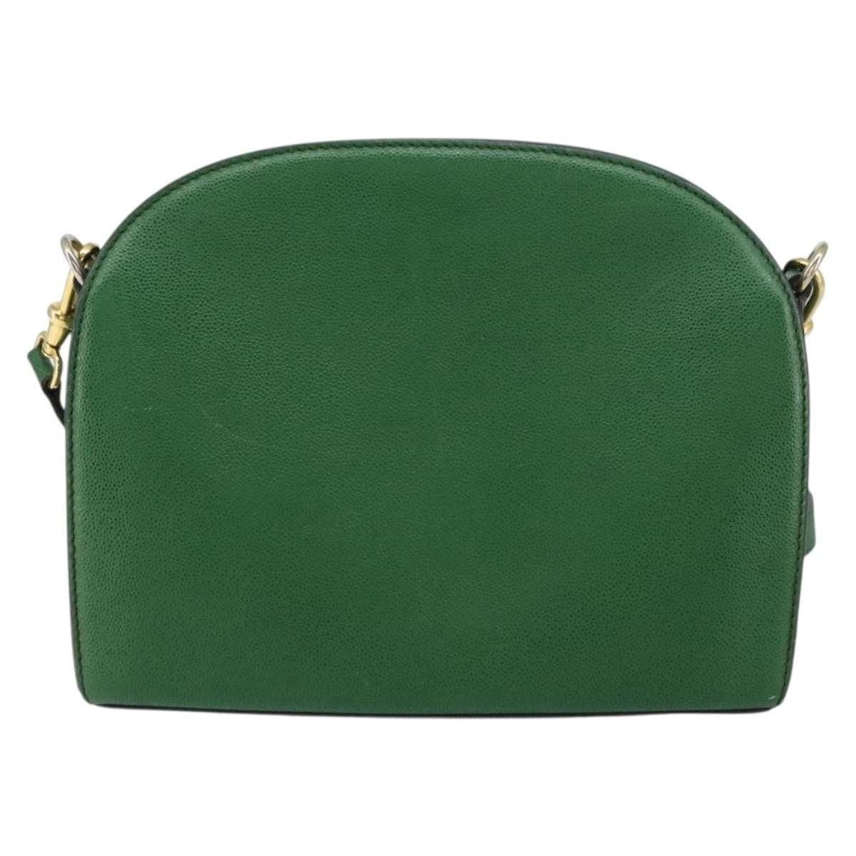 Celine Vintage Shoulder Bag Leather Green Leather Shoulder Bag Bag