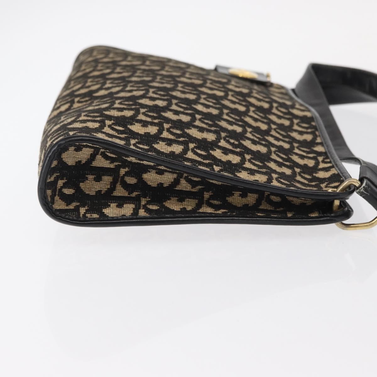 Christian Dior Vintage Cd Trotter Shoulder Bag Canvas Black Canvas Shoulder Bag Bag (Pre-Owned)