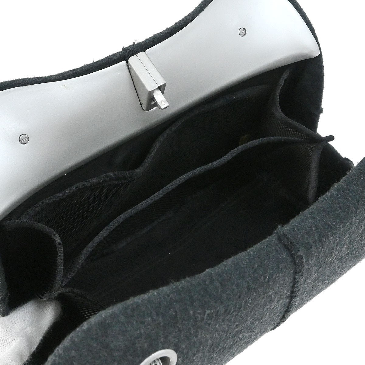 Chanel Millennium Shoulder Bag Felt Gray Canvas Shoulder Bag Bag