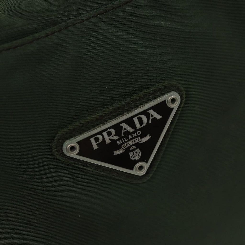 Prada Bowling Shoulder Bag Tessuto Khaki Nylon Handbag