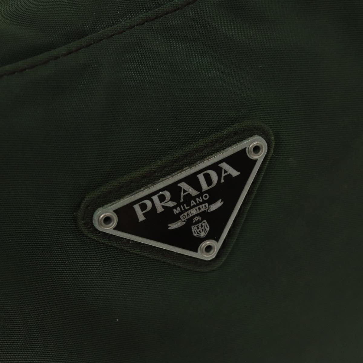 Prada Bowling Shoulder Bag Tessuto Khaki Nylon Handbag