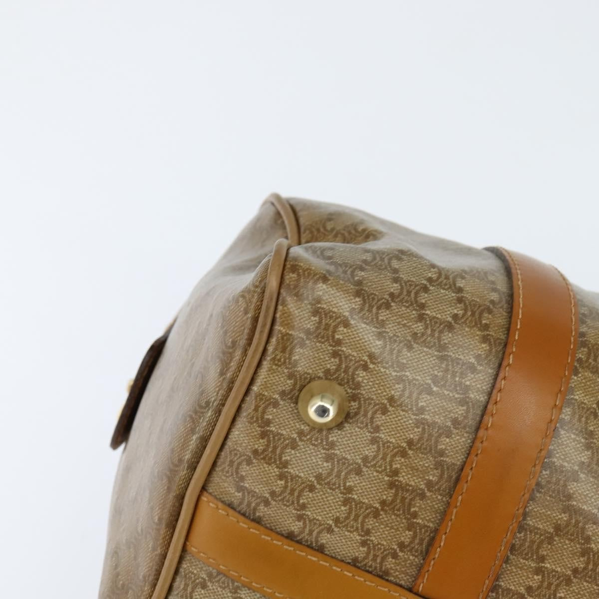 Celine Vintage Duffle Bag Macadam Coated Canvas Beige Canvas Handbag