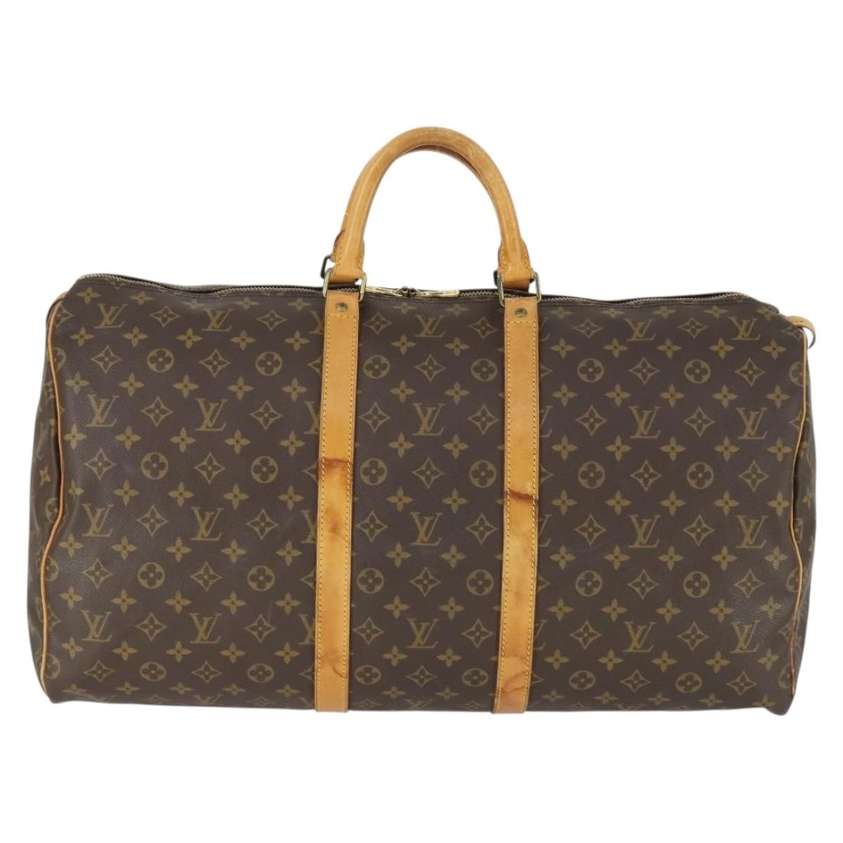 Louis Vuitton Keepall Bag Monogram Canvas Brown Canvas Travel Bag