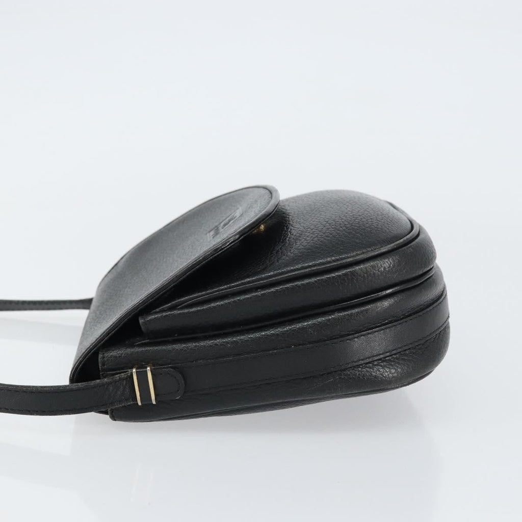 Burberry Vintage Shoulder Bag Leather Black Leather Shoulder Bag