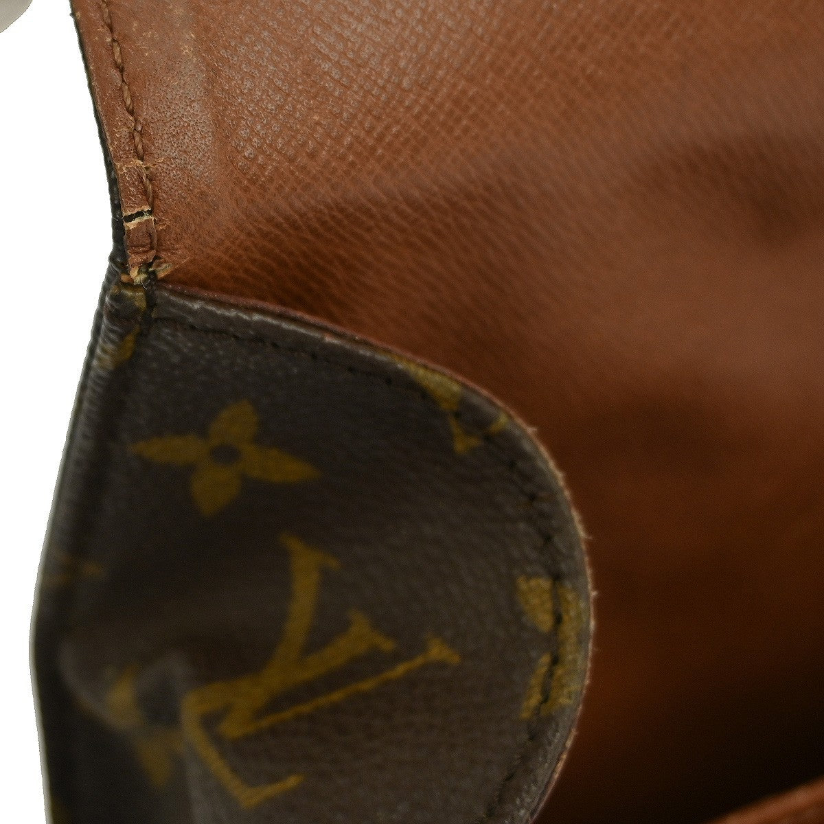Louis Vuitton Cartouchiere Handbag Monogram Canvas Brown Canvas Shoulder Bag