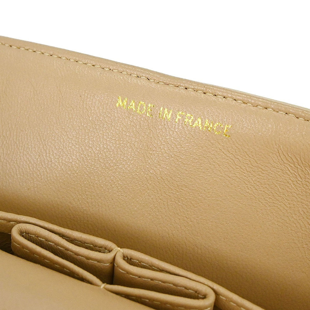 Chanel Vintage Classic Double Flap Bag Quilted Lambskin Beige Leather Shoulder Bag Bag