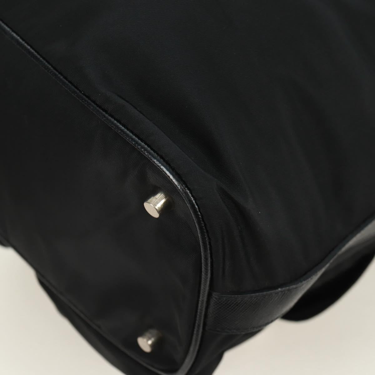 Prada Double Pocket Drawstring Shoulder Bag Tessuto Black Nylon Shoulder Bag Bag