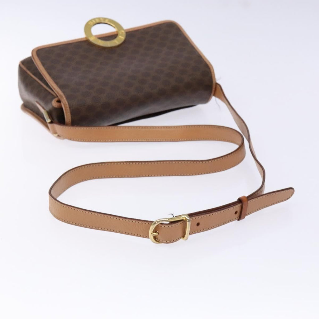 Celine Vintage Macadam Shoulder Bag Canvas Brown Canvas Bag