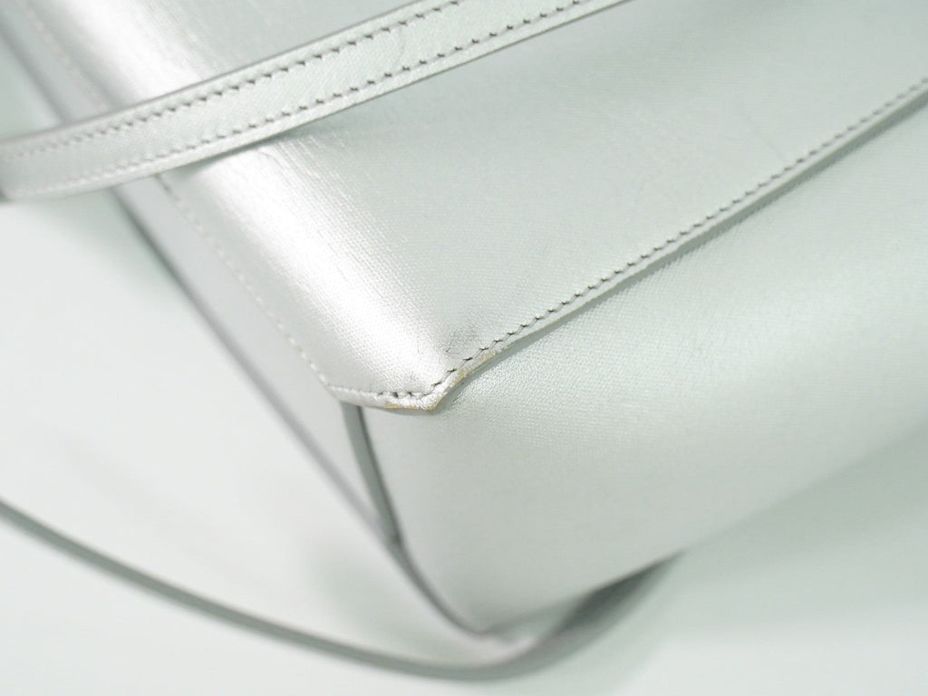 Celine Belt Bag Textured Leather Silver Leather Handbag