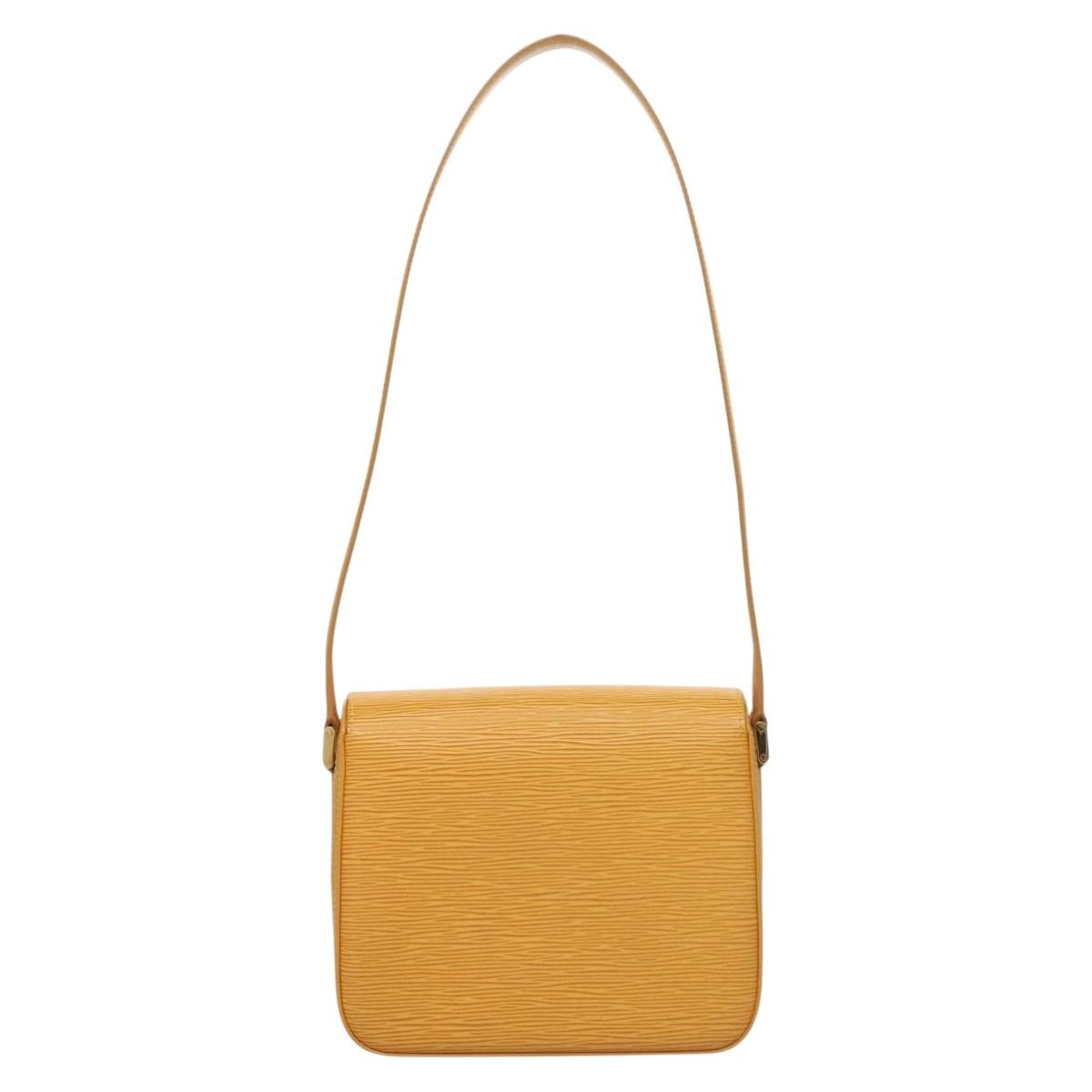 Louis Vuitton Buci Handbag Epi Leather Yellow Leather Shoulder Bag