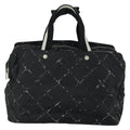 Chanel Travel Line Boston Bag Printed Nylon Black Nylon Travel Bag Bag