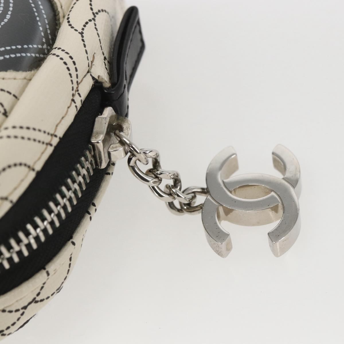 Chanel Logo Camera Case Clutch Printed Coated Canvas Black Pvc Clutche & Pouche Bag