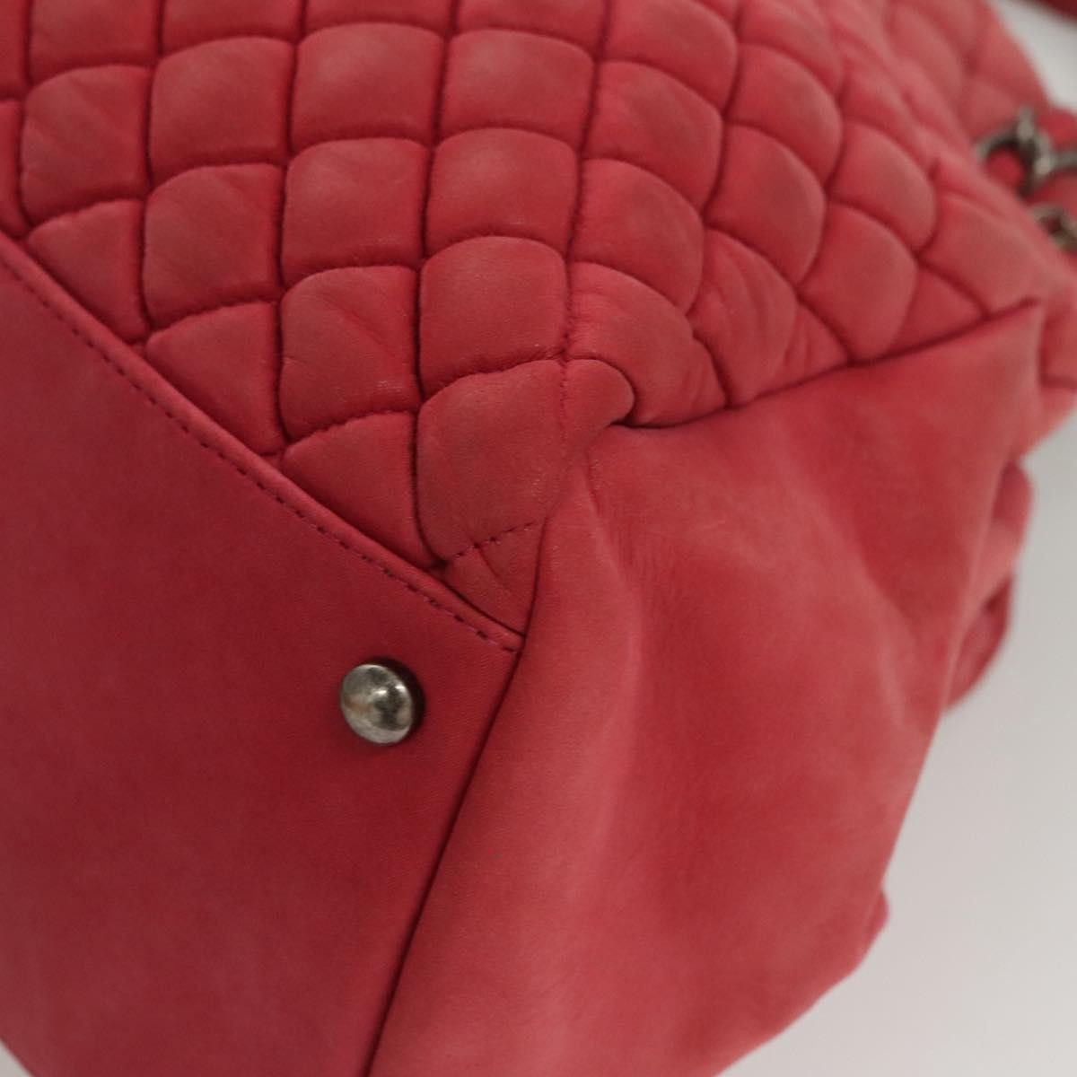 Chanel Matelasse Chain Shoulder Bag Leather Pink Leather Handbag
