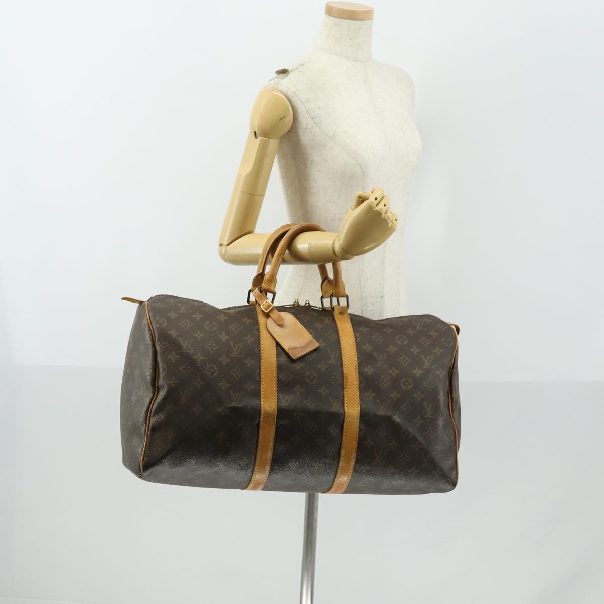 Louis Vuitton Keepall Bag Monogram Canvas Brown Canvas Travel Bag