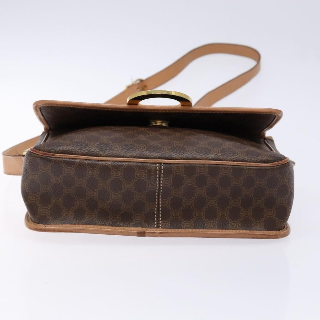 Celine Vintage Macadam Shoulder Bag Canvas Brown Canvas Bag