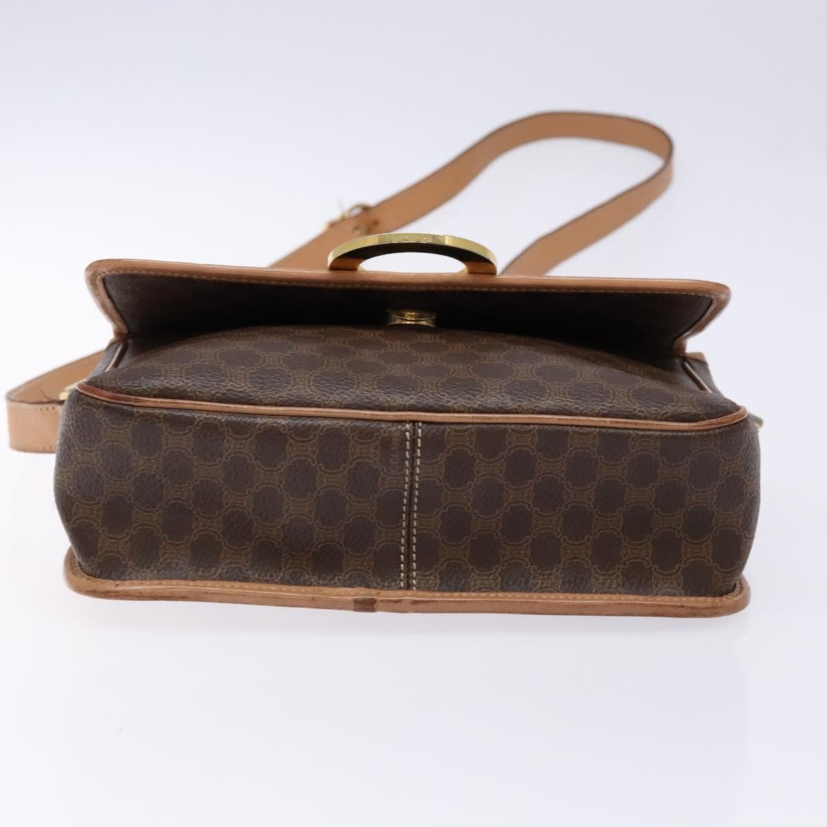 Celine Vintage Macadam Shoulder Bag Canvas Brown Canvas Bag