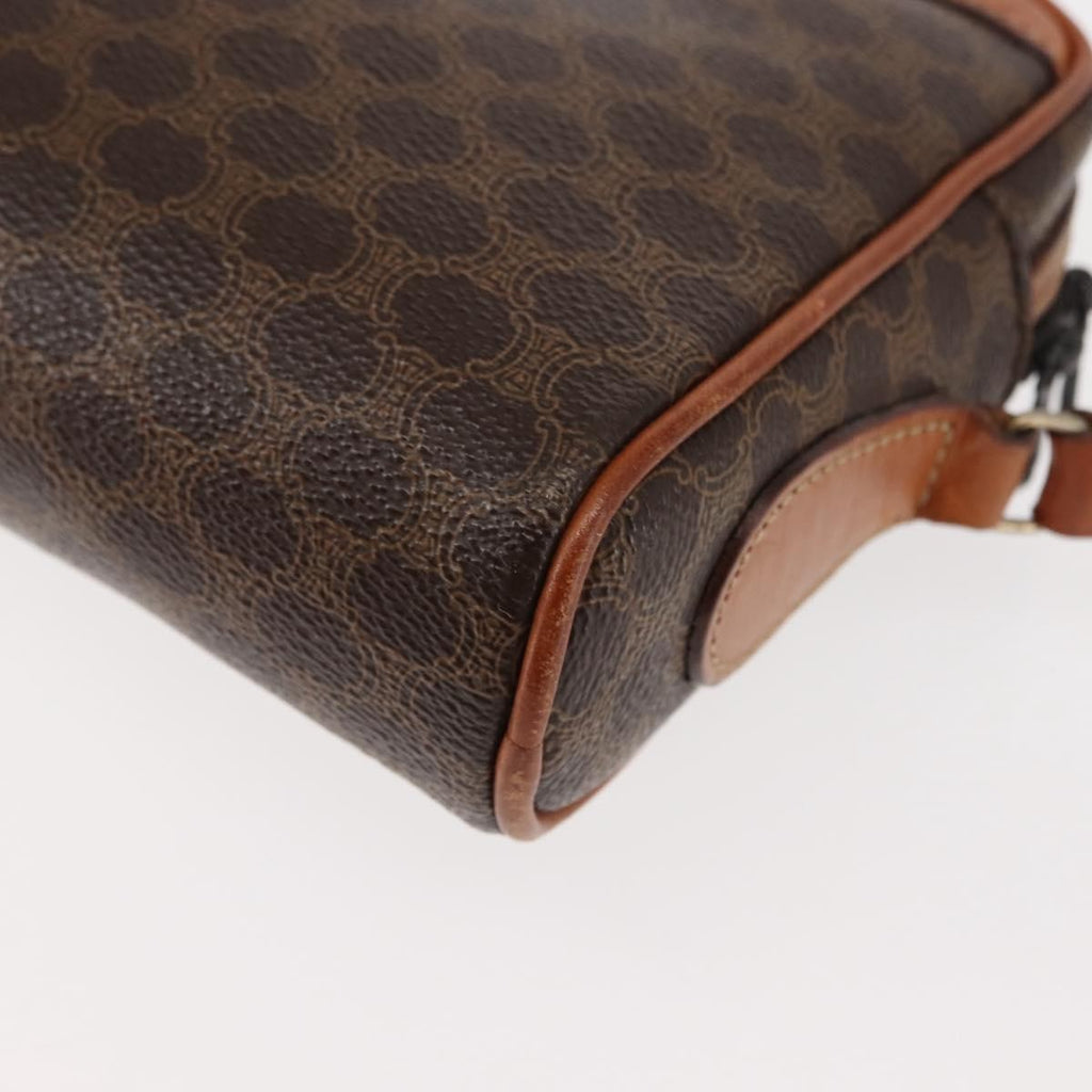 Celine Macadam Shoulder Bag Pvc Leather Brown Canvas Bag