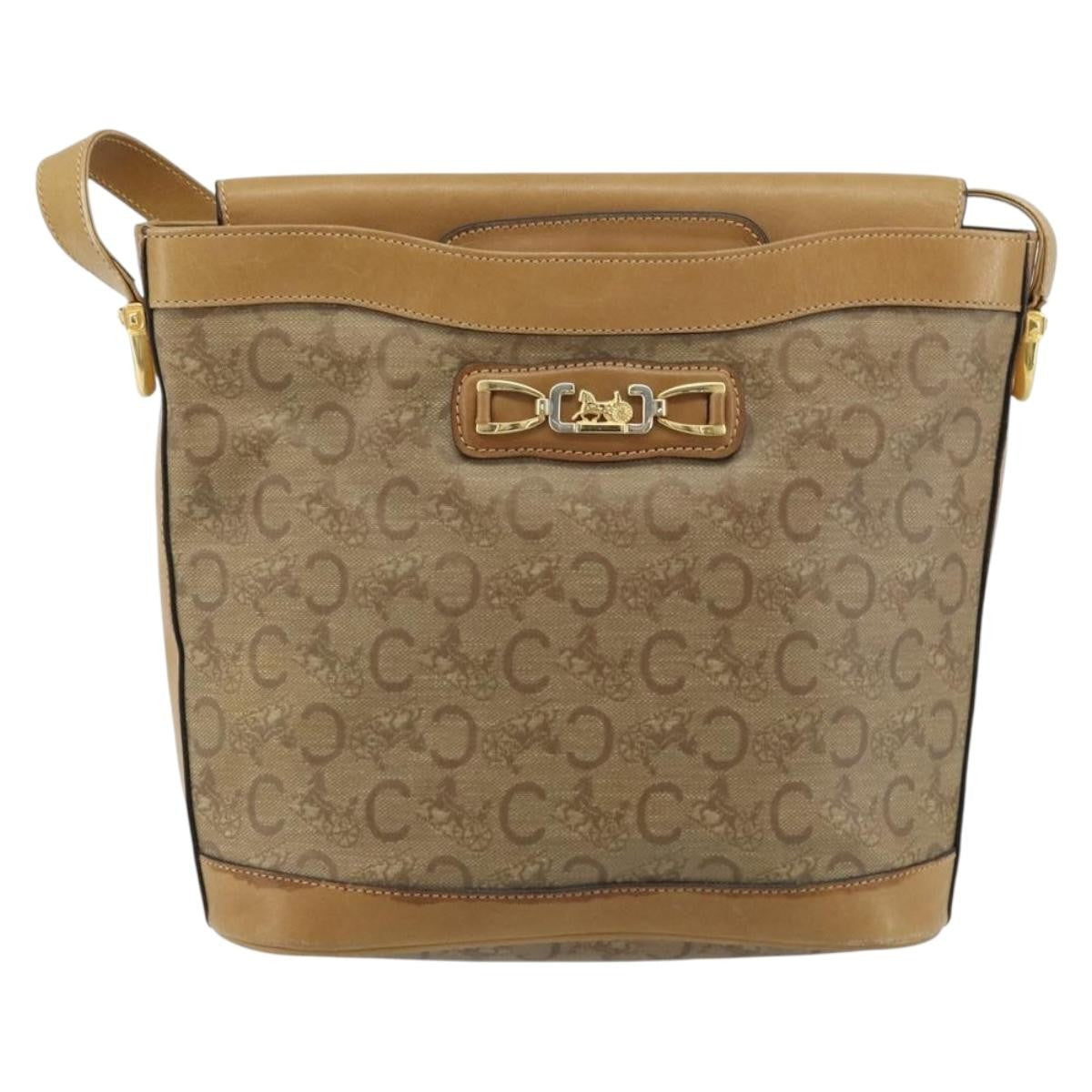 Celine C Sulky Shoulder Bag Canvas And Leather Beige Canvas Shoulder Bag Bag