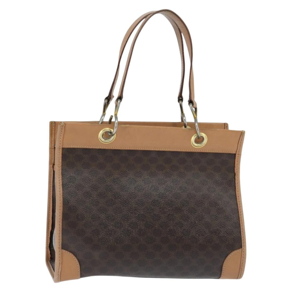 Celine Vintage Macadam Tote Bag Canvas Brown Canvas Tote Bag Bag