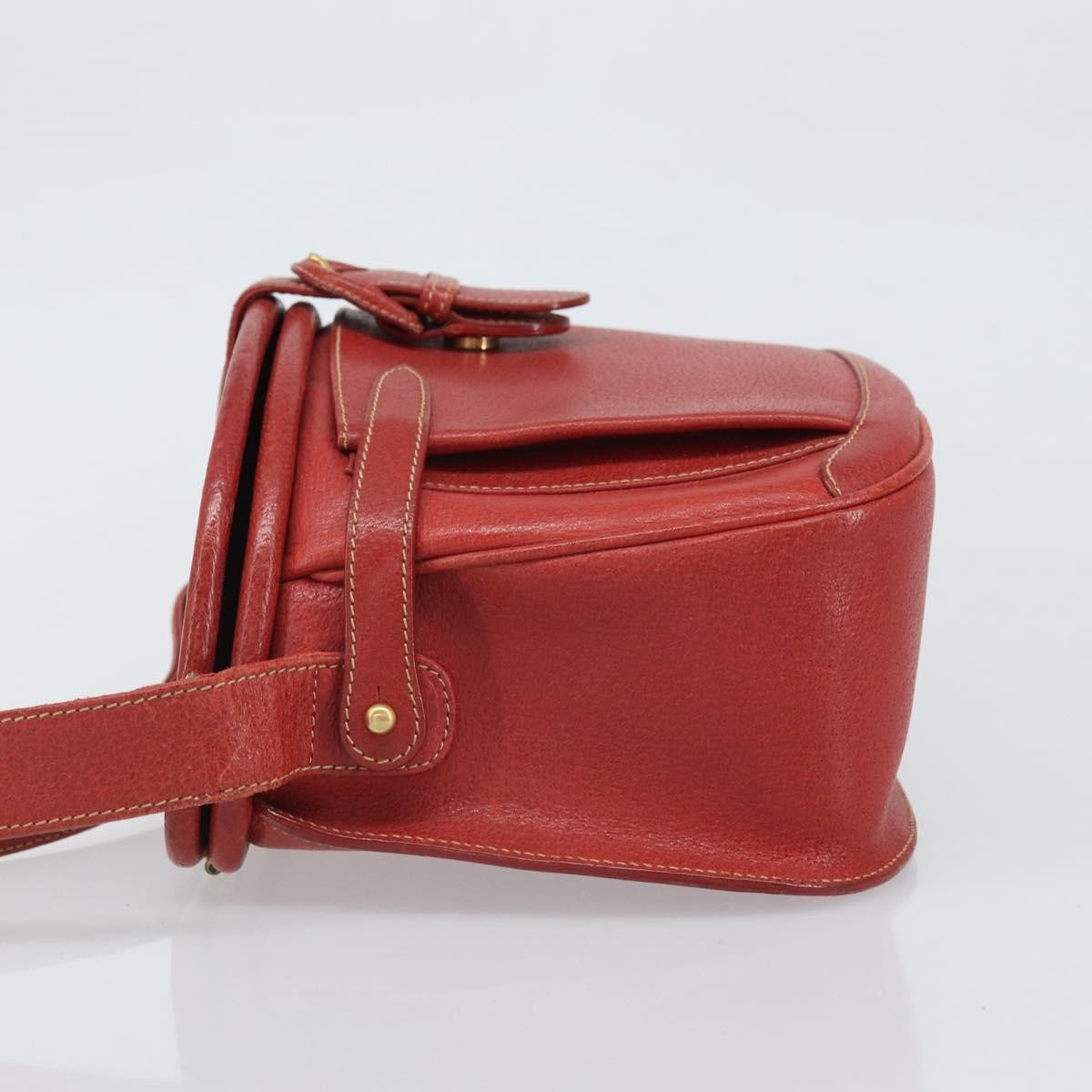 Gucci Vintage Shoulder Bag Leather Red Leather Shoulder Bag Bag (Pre-Owned)