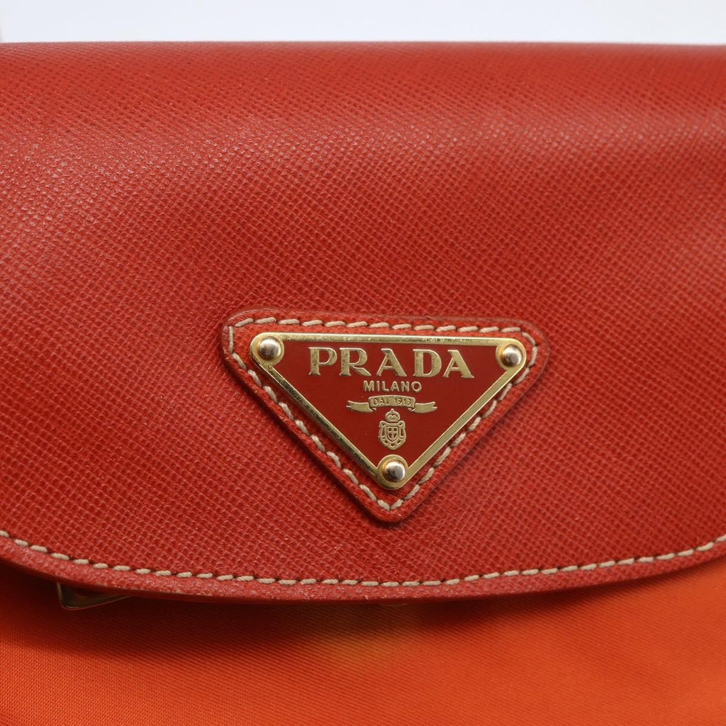 Prada Convertible Flap Tote Tessuto And Saffiano Leather Orange Nylon Tote Bag Bag
