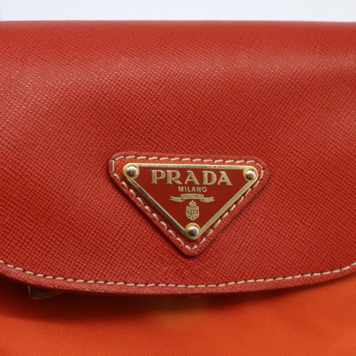 Prada Convertible Flap Tote Tessuto And Saffiano Leather Orange Nylon Tote Bag Bag