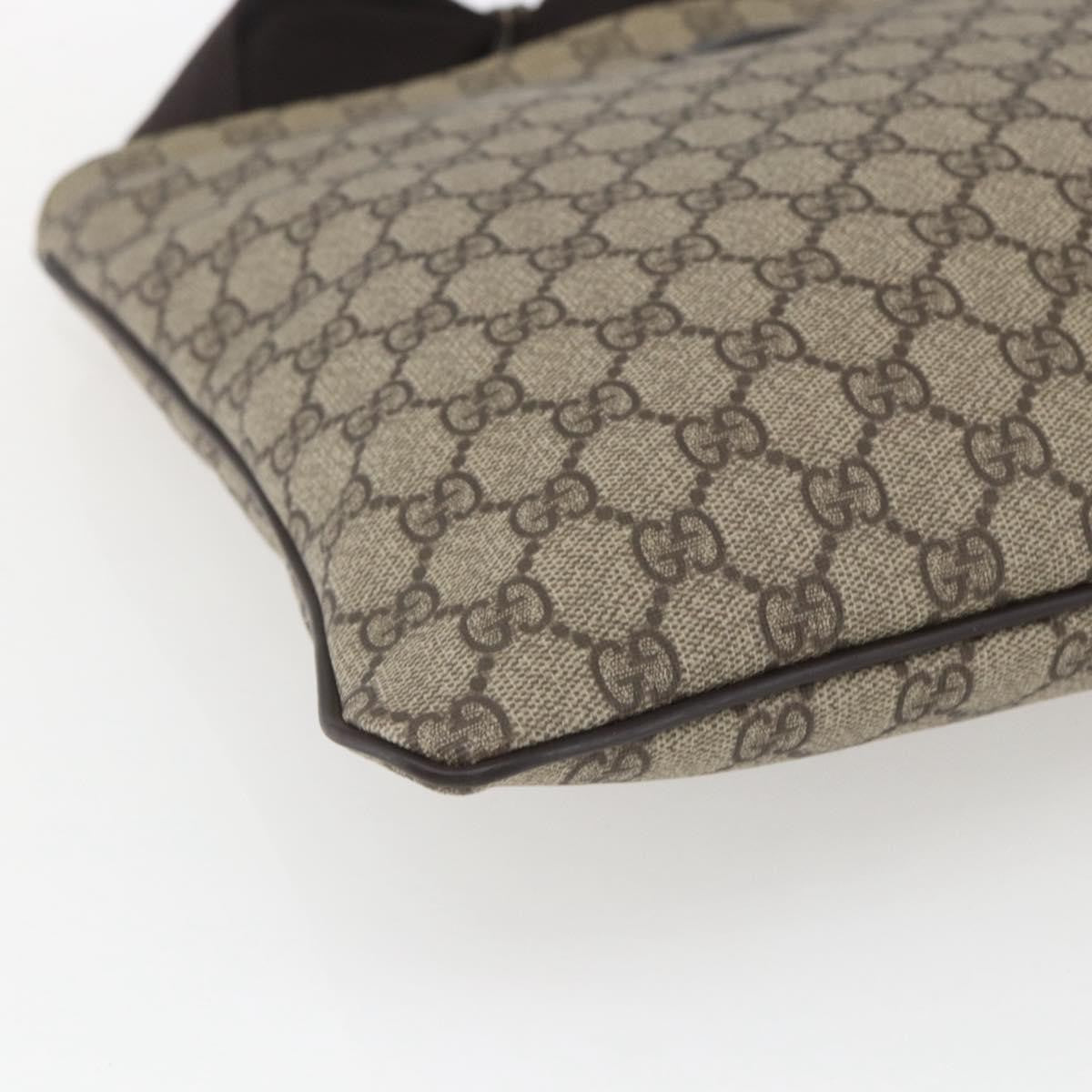 Gucci Zip Top Messenger Bag Gg Coated Canvas Beige Canvas Shoulder Bag Bag (Pre-Owned)