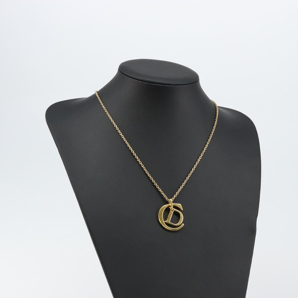 Christian Dior Cd Pendant Necklace Metal Gold Metal Jewelry (Pre-Owned)