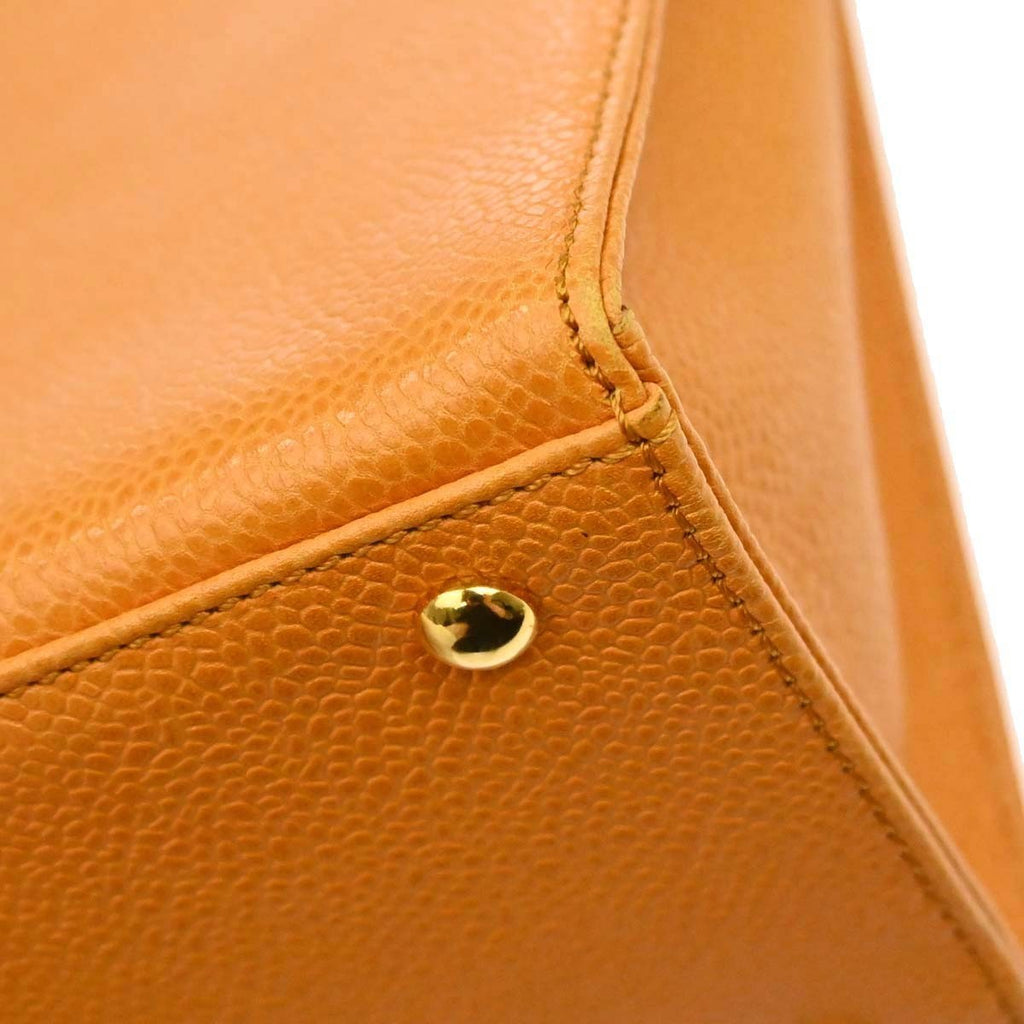 Chanel Vintage Front Pocket Shoulder Bag Leather Orange Leather Shoulder Bag Bag