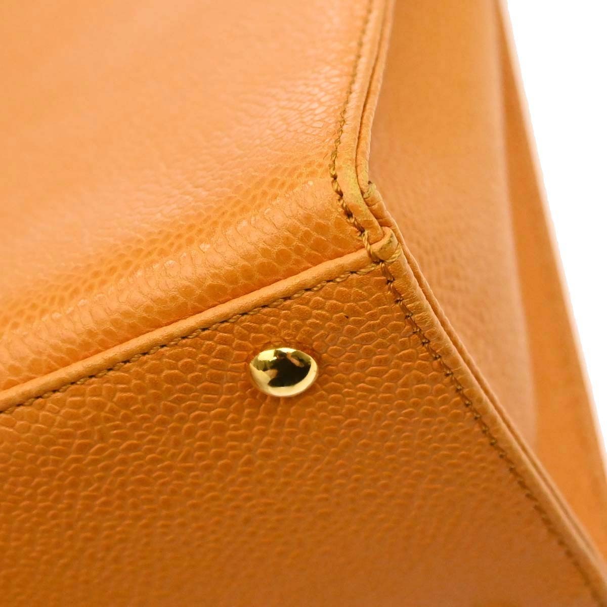 Chanel Vintage Front Pocket Shoulder Bag Leather Orange Leather Shoulder Bag Bag
