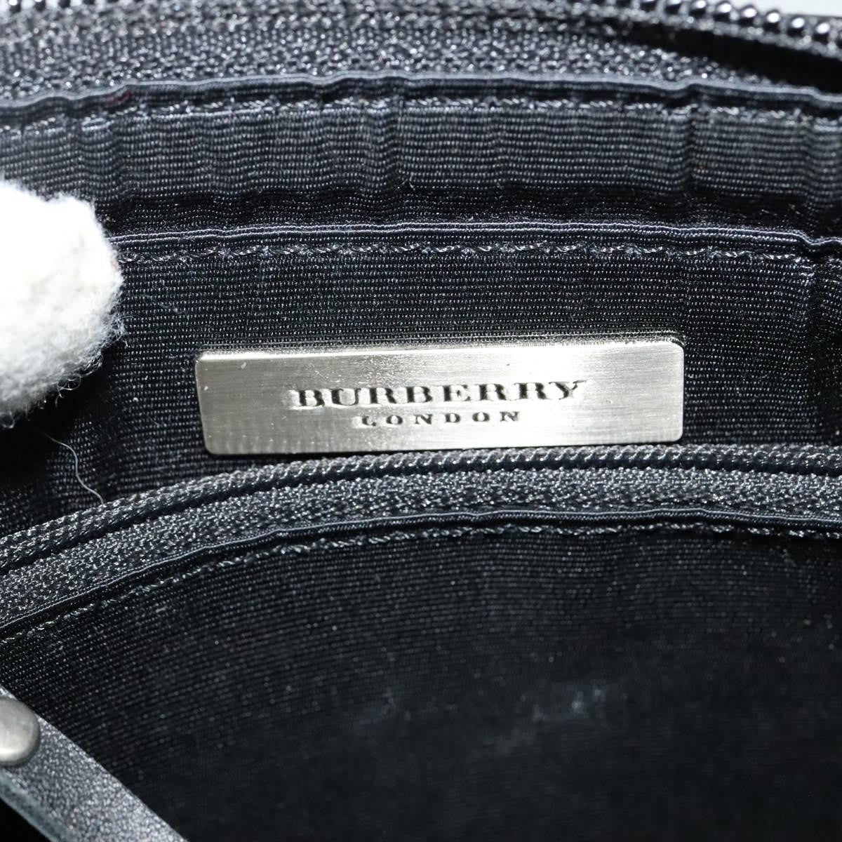 Burberry Front Pocket Flap Messenger Leather With Vintage Check Canvas Black Leather Bag
