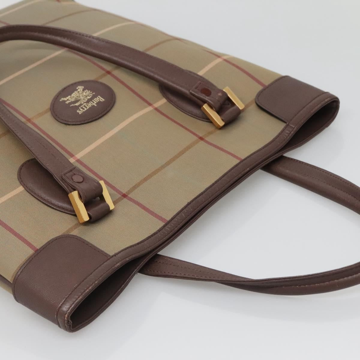Burberry Nova Check Tote Canvas And Leather Beige Canvas Tote Bag